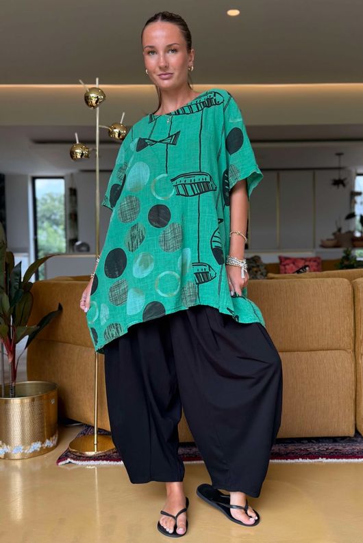 Made in Italy Praia da Marinha Pure Cotton Top Emerald /4 =